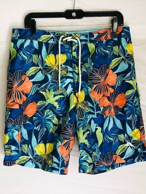 Tommy Bahama Men's Size Large Floral Tropical Lined Swim Trunks Board Shorts